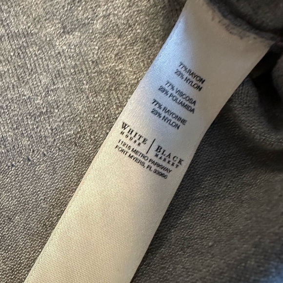 White House Black Market Women’s Tunic Small Striped Gray Textured. Boat Neck. - Picture 7 of 11